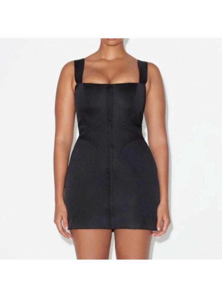 Khy Satin Corset Black Mini Dress Nwt $395 Sz 4